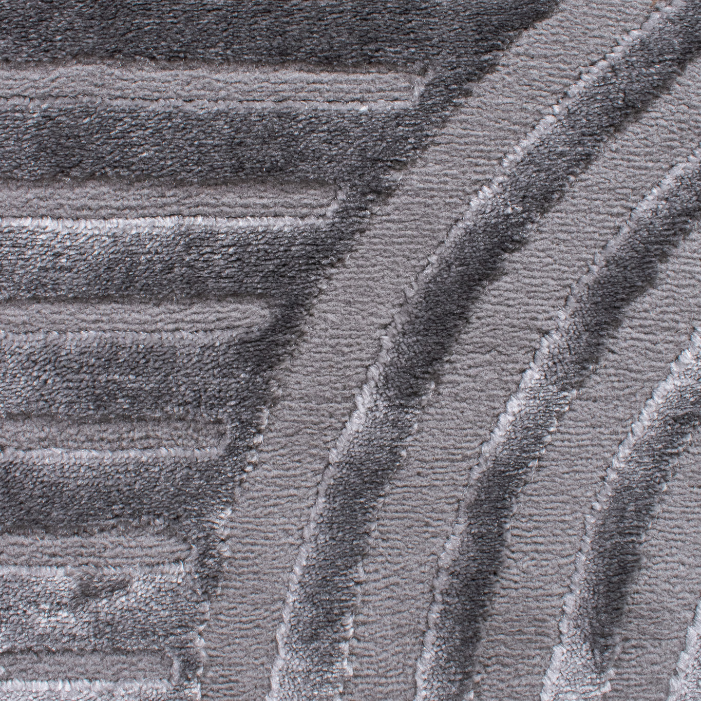 BIANCA - Tapis motif en relief gris