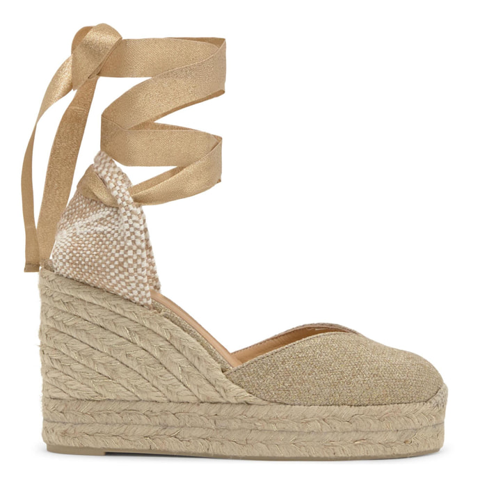 Alpargatas de cuña de mujer Chiara cierre mediante lazada y doble plataforma