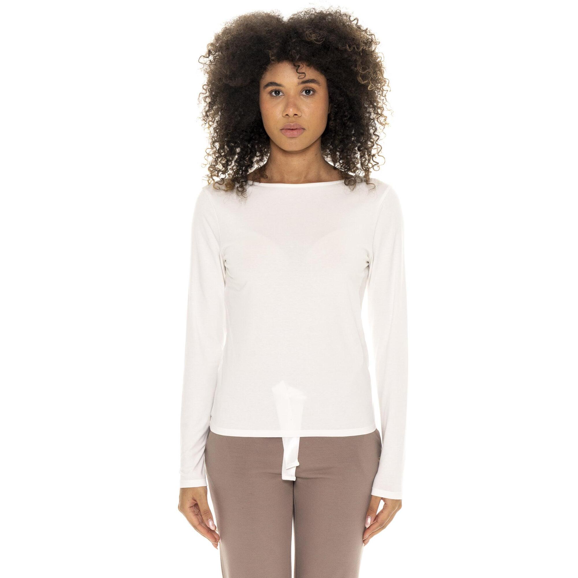 Camiseta de algodón elástico de manga larga para mujer Leone 1947 Chic Tones