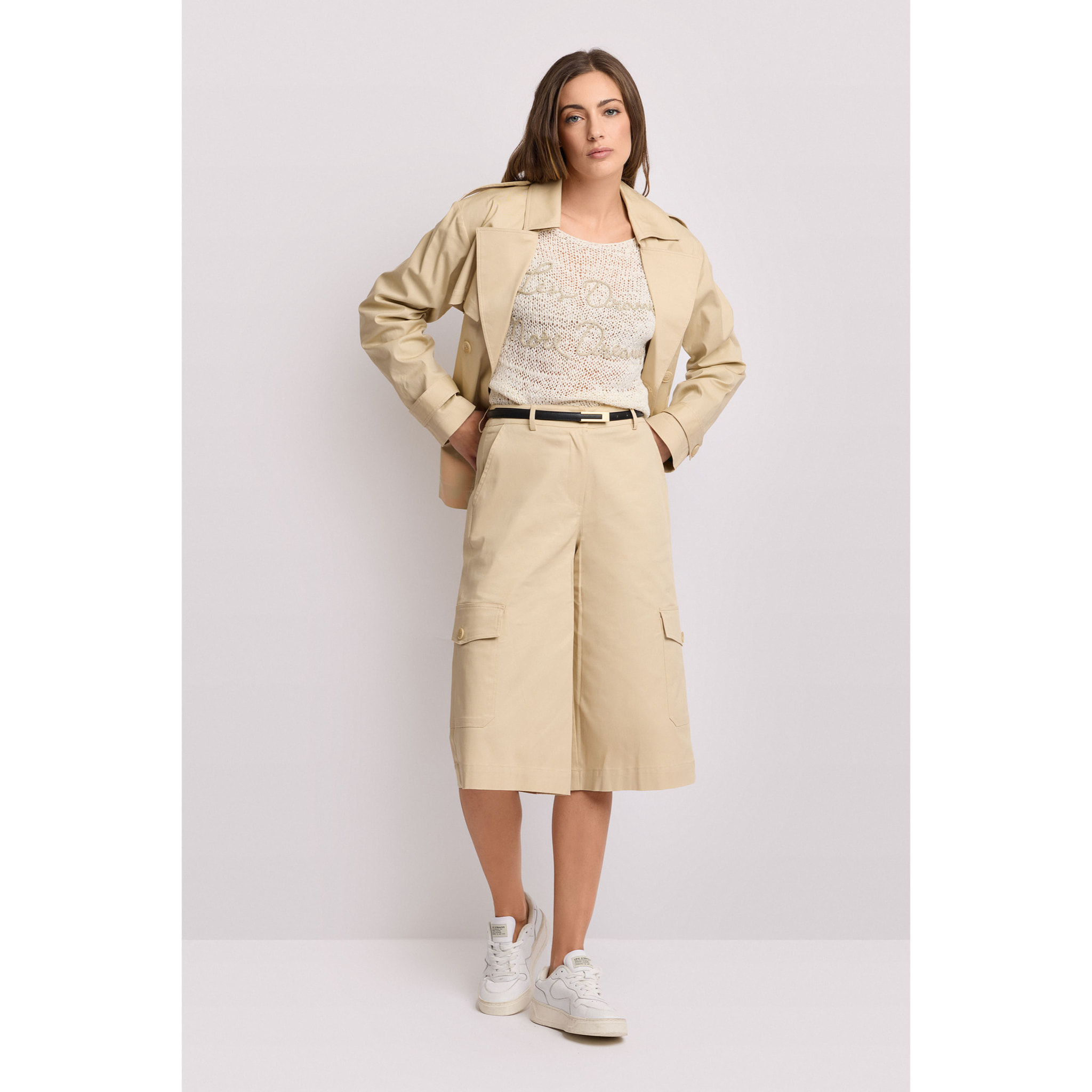 Kocca - Pantaloni bermuda stile cargo Donna, Tinta unita
