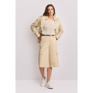 Kocca - Pantaloni bermuda stile cargo Donna, Tinta unita