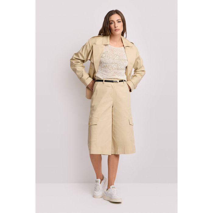 Kocca - Pantaloni bermuda stile cargo Donna, Tinta unita