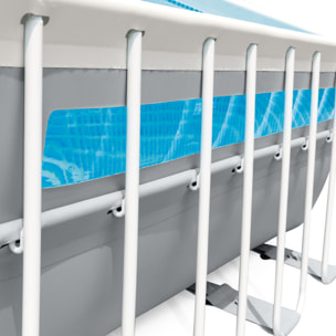 Intex Piscina Fuori Terra Prisma Frame Clearview Rettangolare, con Pompa Filtro 2006 L/h, Scaletta e Teli, P
