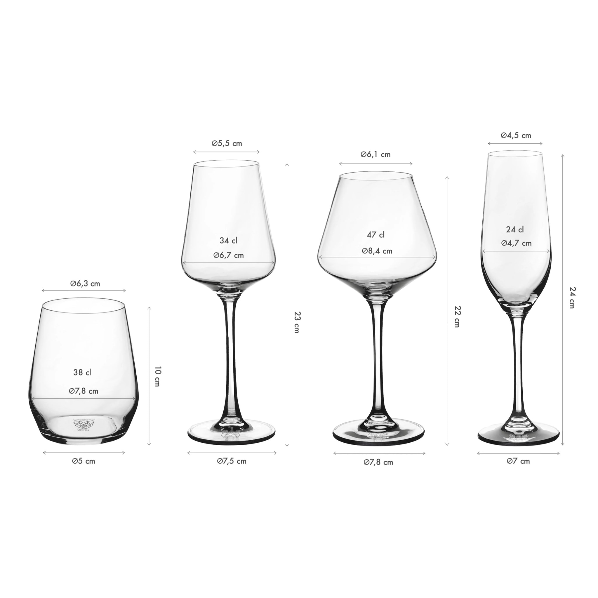 Set de verres complet LAGOM - 24 pièces