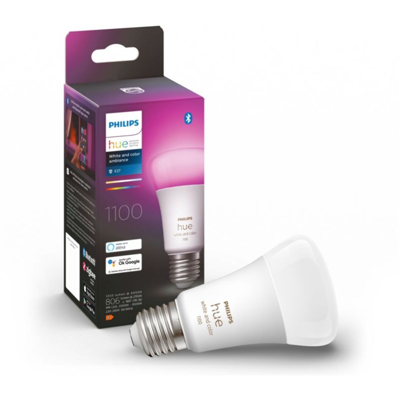 Ampoule LED connectée PHILIPS HUE W&C E27 75W