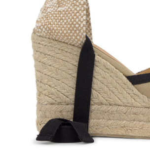 Alpargata cuña Carmen beige mujer