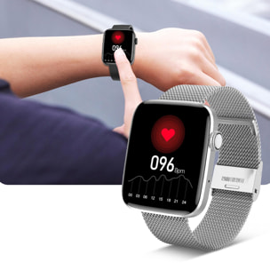 Smartwatch DT1 con corona giratoria inteligente, monitor de tensión y O2 en sangre; 11 modos multideportivos. Fondos personalizables.