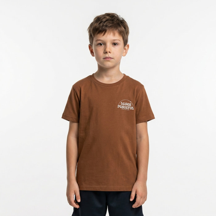 T-shirt in cotone uomo PEACEFUL marrone