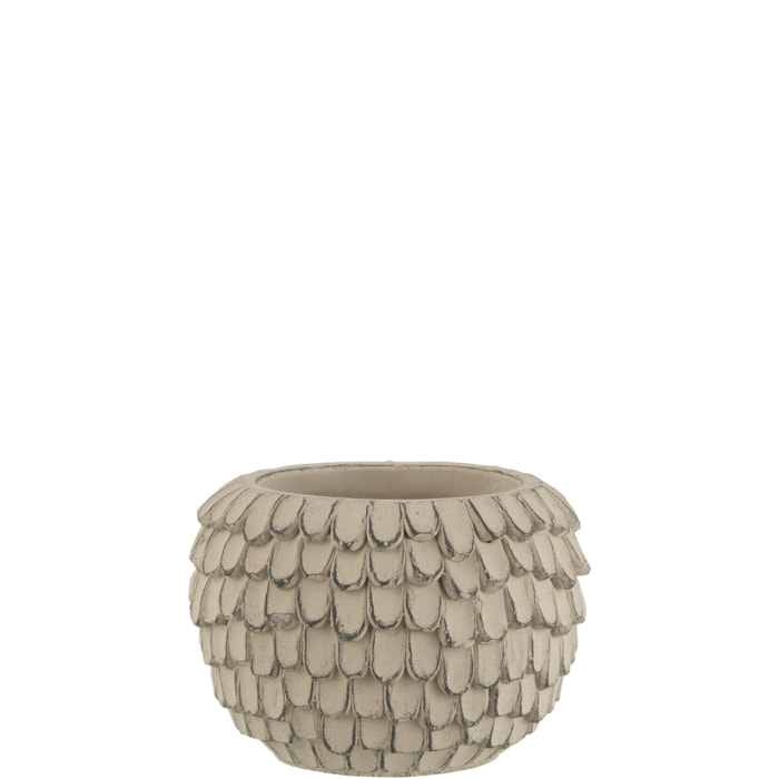 J-Line cache-pot Feuille - ciment - gris clair - extra small - 2 pièces - Ø 14 cm
