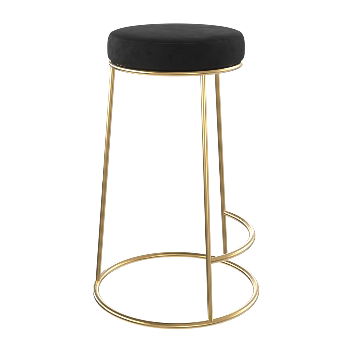 Lot de 2 tabourets pour îlot central 63 cm en velours noir - Kendal