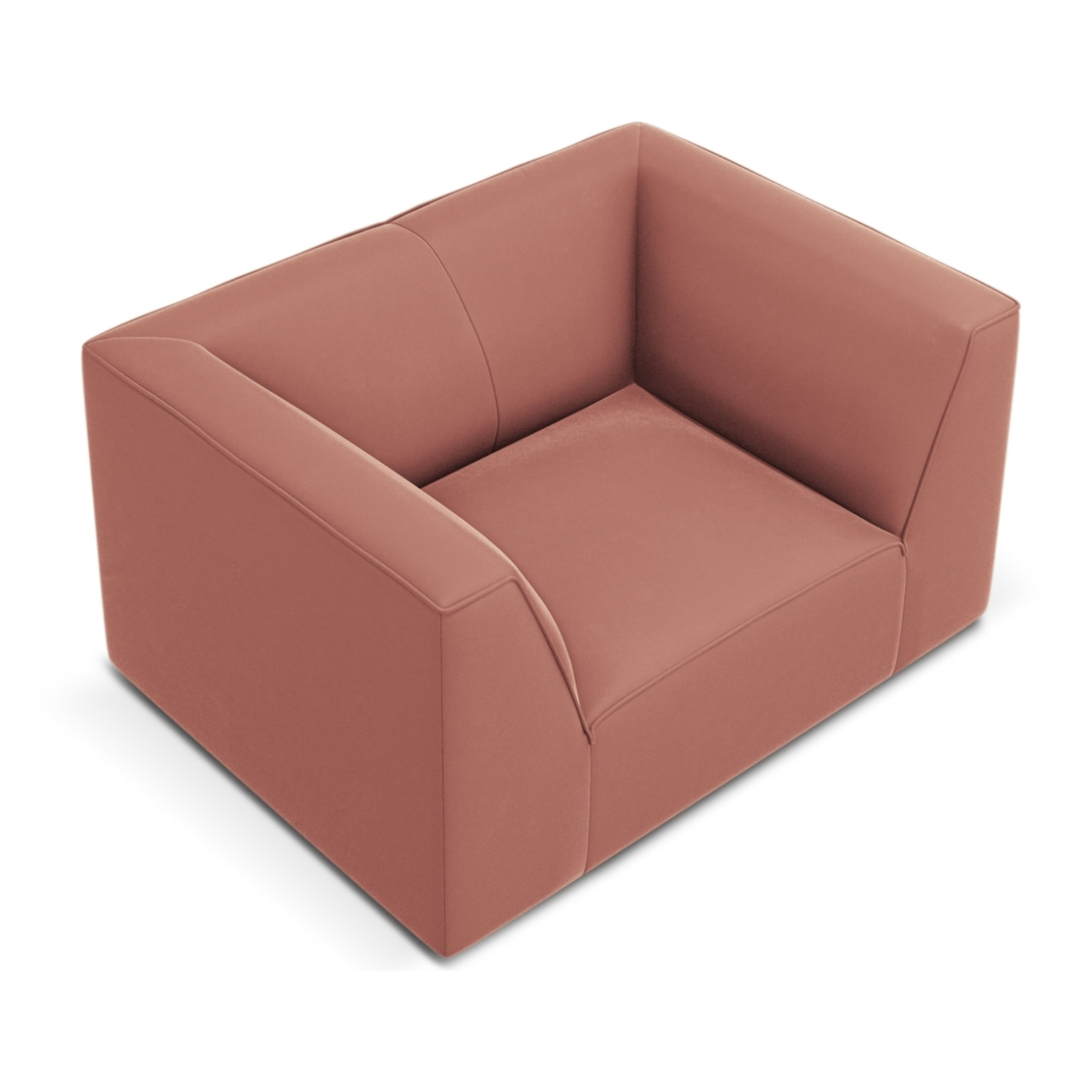 Fauteuil "Charles" en velours rose