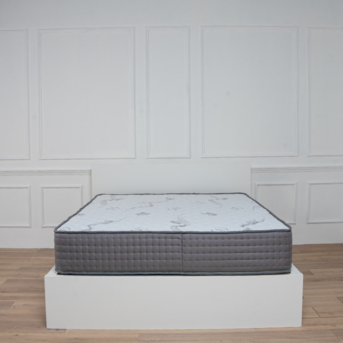 Materasso Matrimoniale Memory Foam 2 Strati Fisso H25 Ginflex Cotone Con Fascia Perimetrale Capitonè 160x190 (Antiacaro - Anallergico - Antibatterico - Ergonomico)