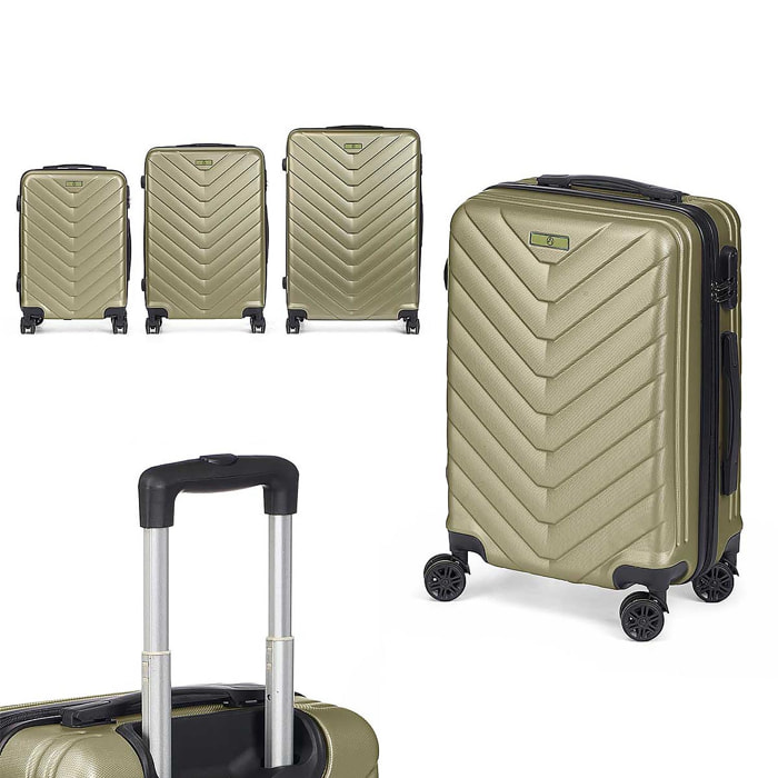 Set di 3 valigie trolley in ABS, leggere e resistenti. Progettazione di bilance.