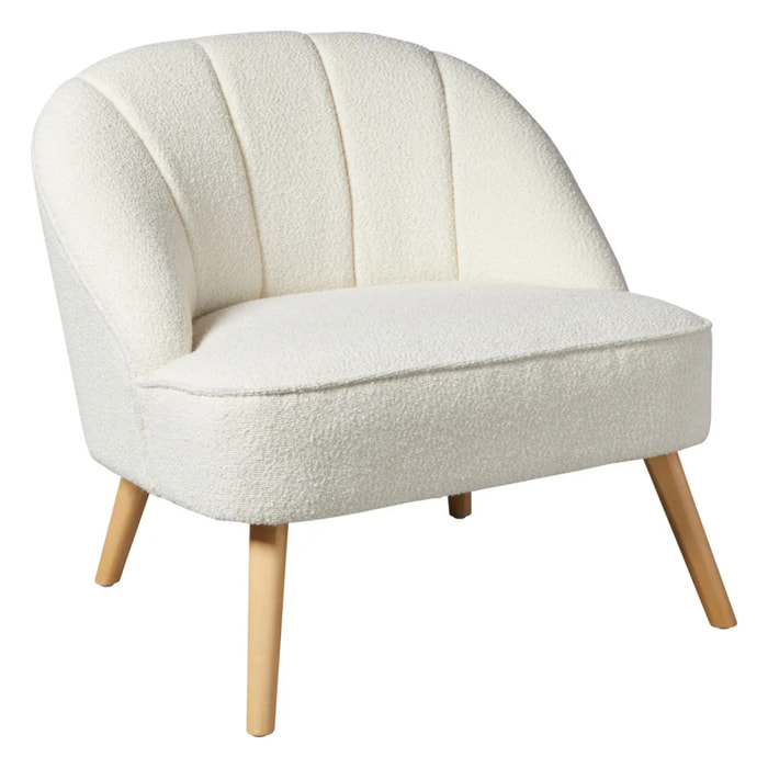 Fauteuil "Naova" bouclette blanc