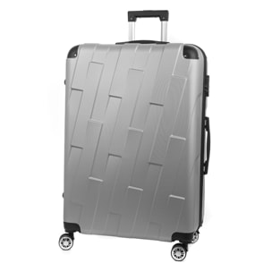 Maleta gran volumen rígida ultraligera, de ABS de alta resistencia con esquinas reforzadas. Cerradura numérica y 4 ruedas dobles giratorias 360°. 78x52x31 cm.