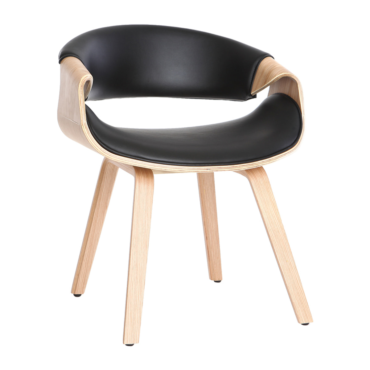 Chaise design noir et bois clair ARAMIS