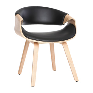 Chaise design noir et bois clair ARAMIS