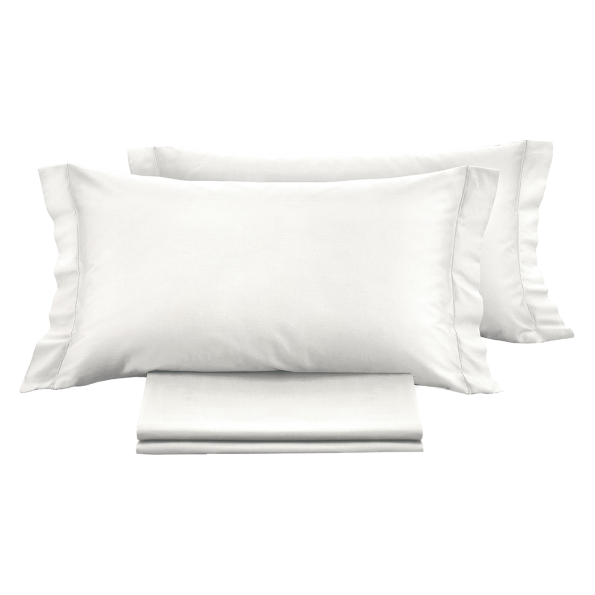 Parure copripiumino in raso tinta unita bianco