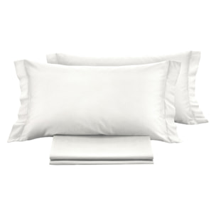 Parure copripiumino in raso tinta unita bianco