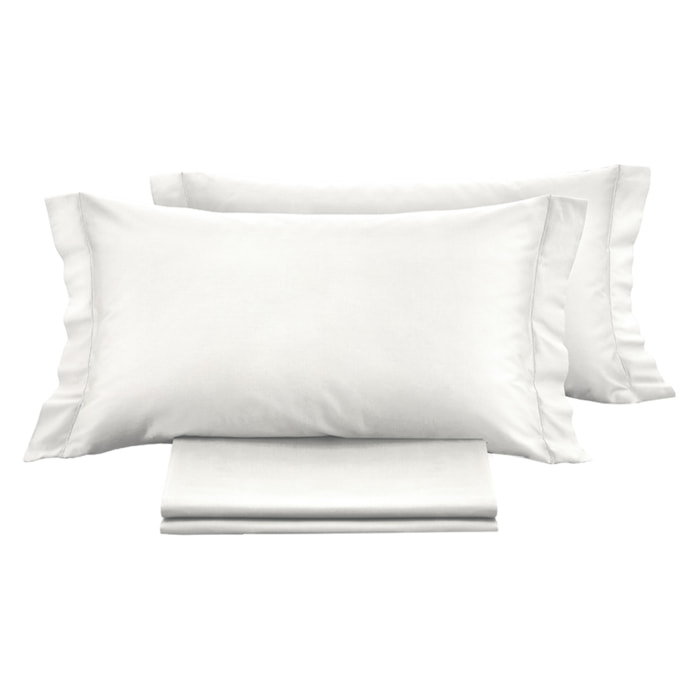 Parure copripiumino in raso tinta unita bianco