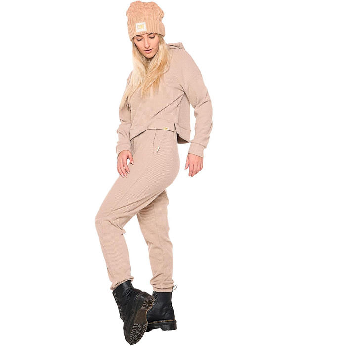 Pantalón de invierno de mujer de canalé con puños 'Relaxed'