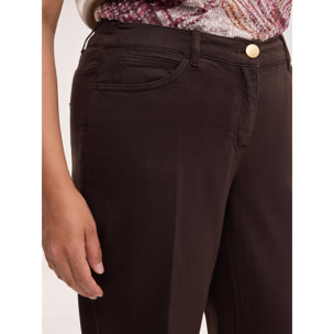 Fiorella Rubino - Pantalones acampanados de algodón elástico - Marrón