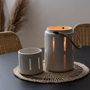 Lanterne céramique Nuna blanc H22cm