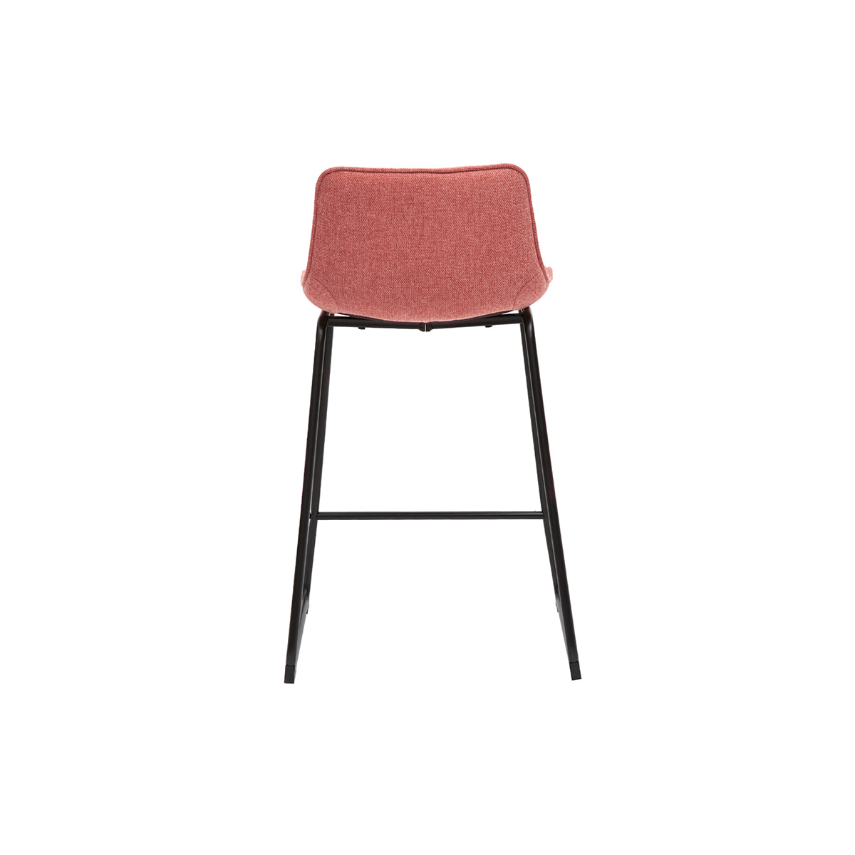 Tabourets de bar en tissu effet velours texturé terracotta et métal H65 cm (lot de 2) BOOST