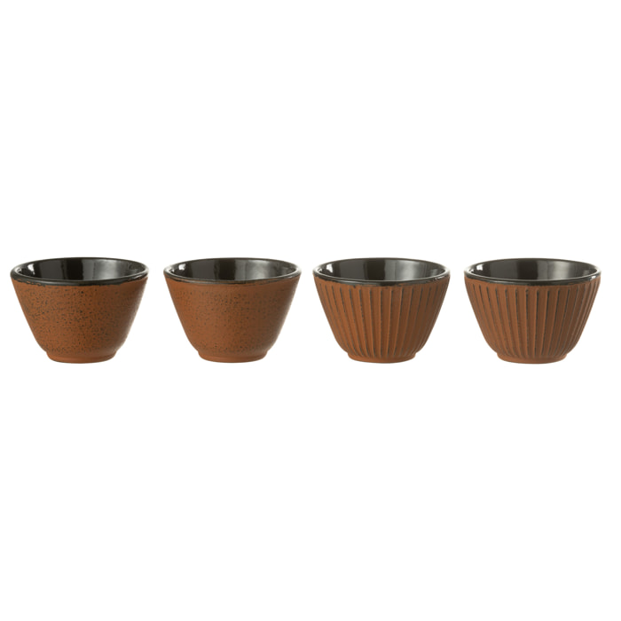 J-Line tasse - métal - brun - 2 boîtes de 2 pièces