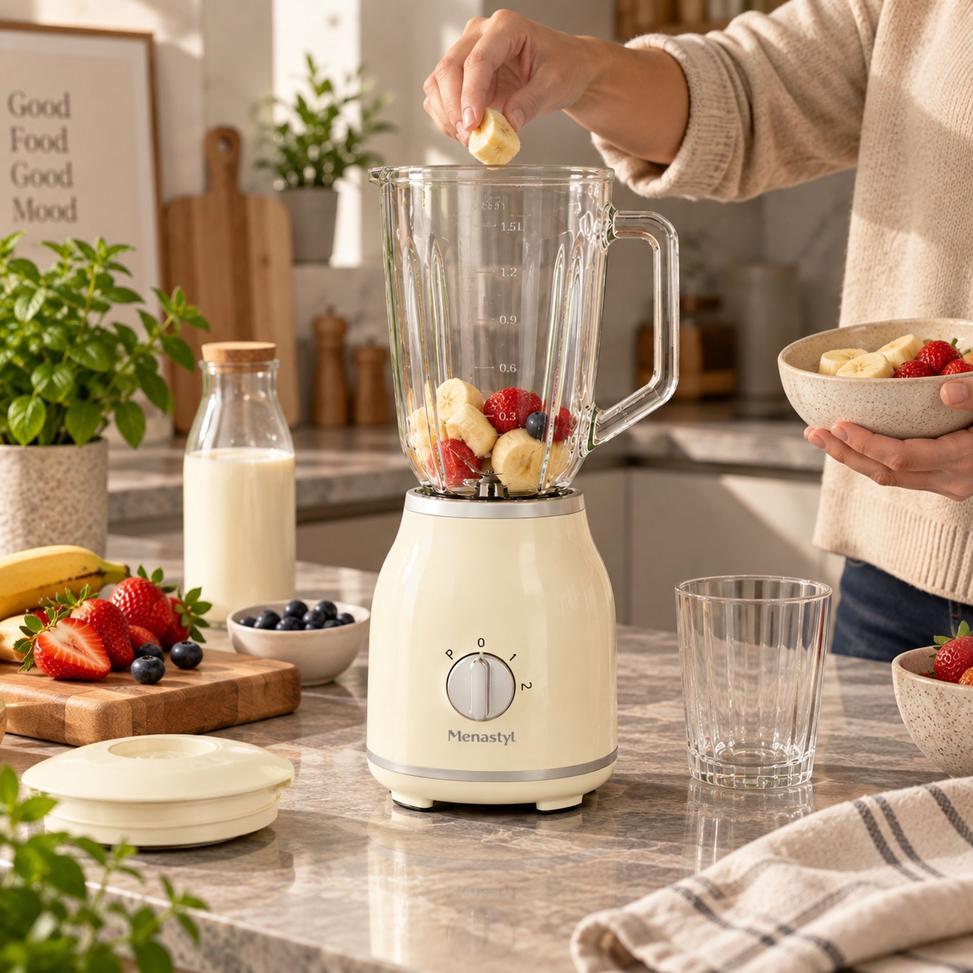 Blender 1,5L crème  RETRO