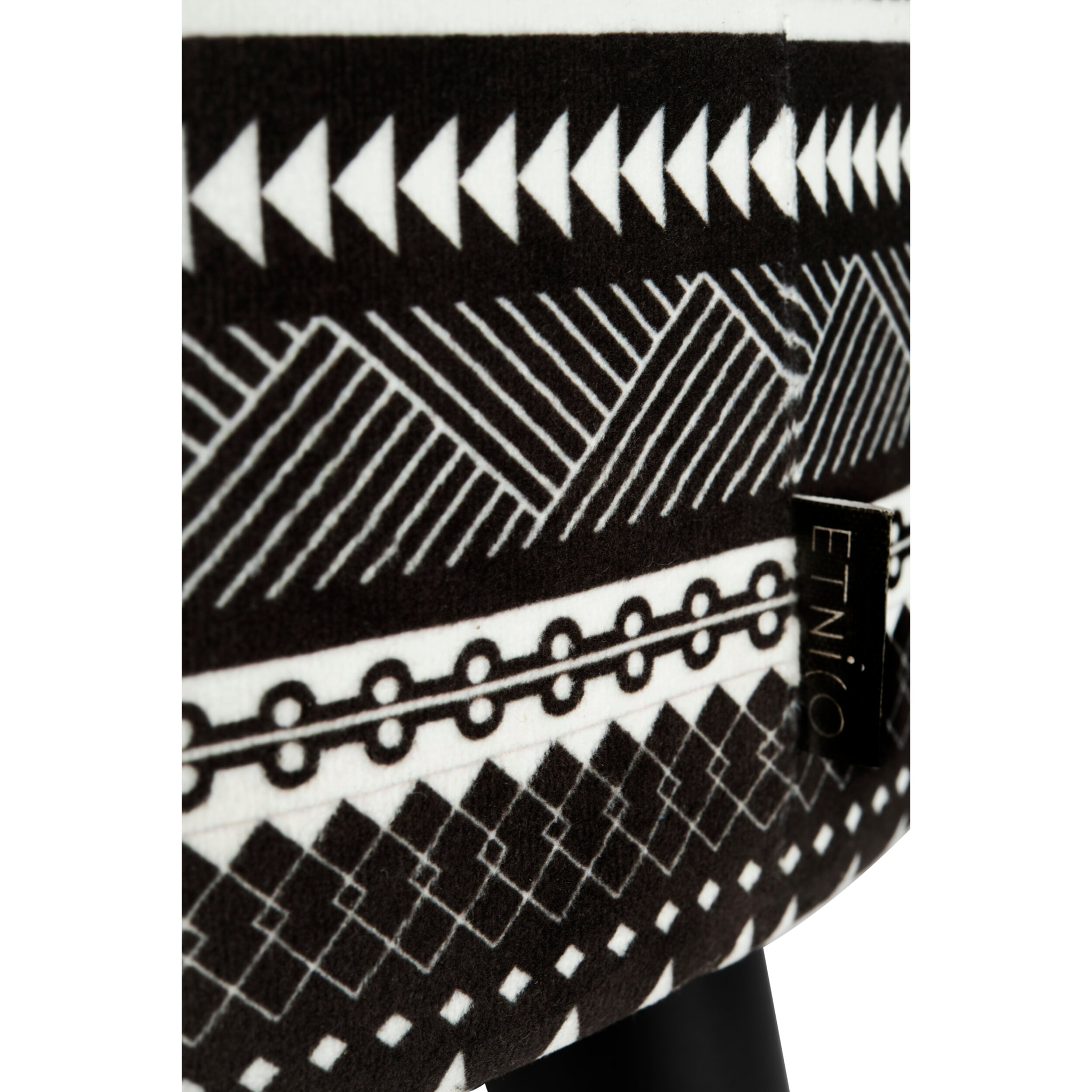 Pouf contenitore Excelsa Etnico in velluto e legno 38x38x45 cm multicolore