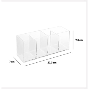 Organiseur 4 compartiments "Selena" transparent