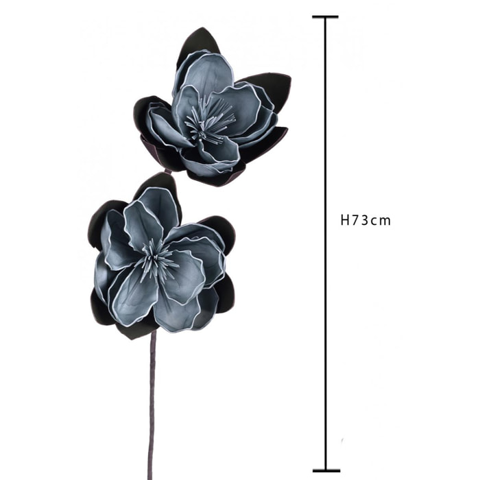 Magnolia X 2 73 Cm - Pezzi 3 - 20X73X10cm - Colore: Blu - Bianchi Dino - Fiori Artificiali