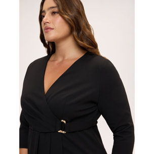 Fiorella Rubino - Vestito wrap dress con fibbia - Nero
