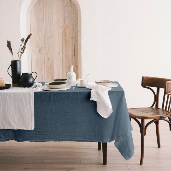 Nappe chanvre coton ORGANIC bleu minéral