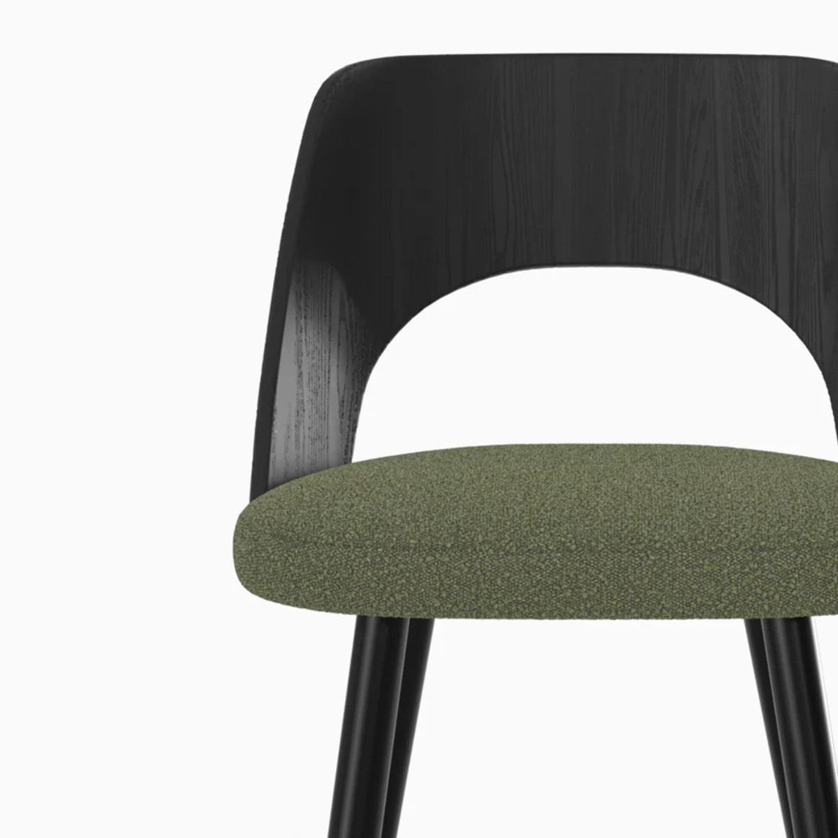 Lot de 2 chaises pour îlot central en tissu bouclé vert kaki 66 cm - Mindy