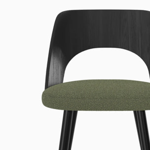 Lot de 2 chaises pour îlot central en tissu bouclé vert kaki 66 cm - Mindy