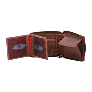 Portafoglio uomo in vera pelle - Modello False - Casual - 9.5 x 12.5 x 2.5 cm