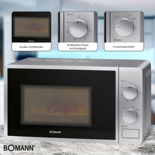 Four micro-onde 20L 1150W Bomann MW6014CB-silver