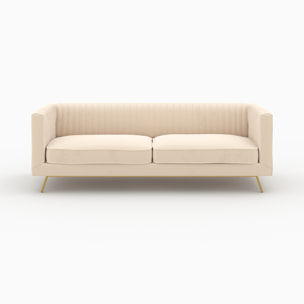 Ensemble canapés en velours beige 5 places - Gatsby