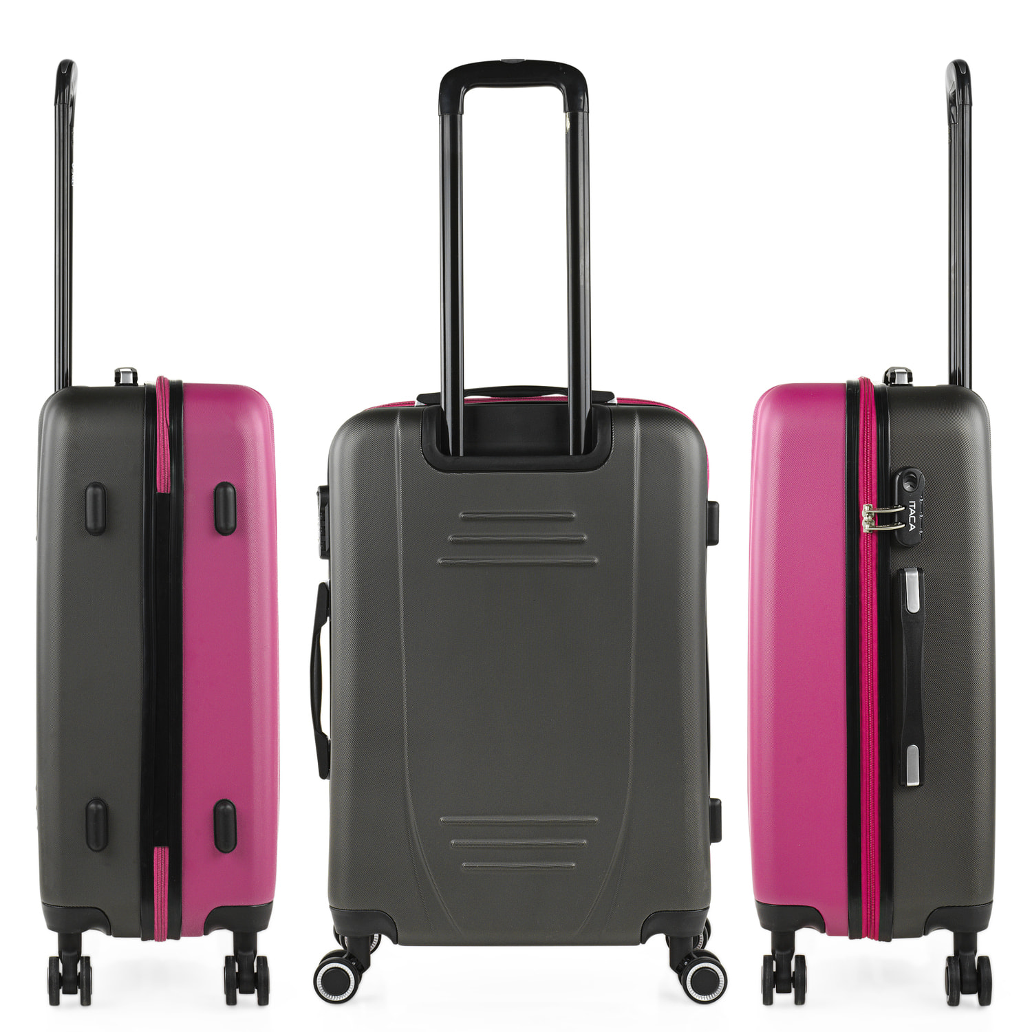 Maleta Itaca Tiber Set De 3 Unidades Fucsia-Antracita