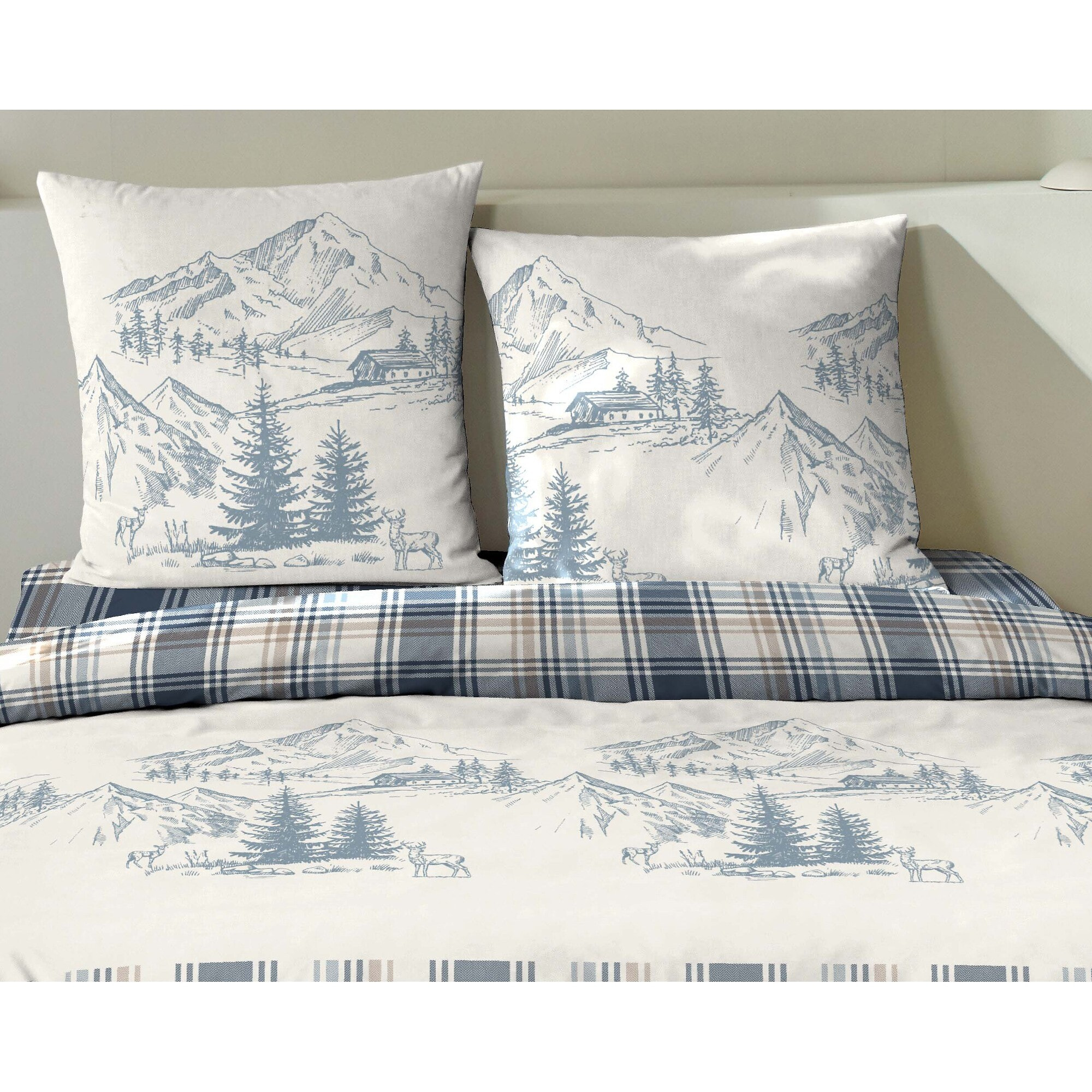 Parure housse de couette flanelle multicolore