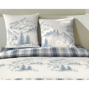 Parure housse de couette flanelle multicolore