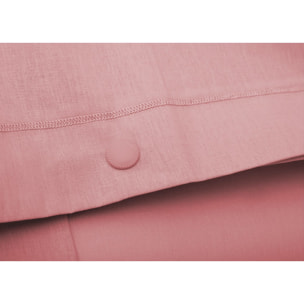 Coppia Federe Letto 100% Cotone Tinta Unita Rosa