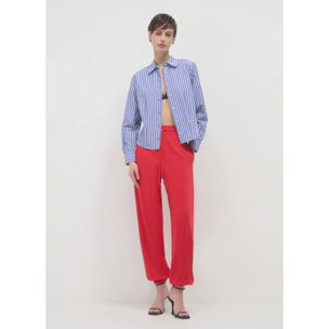 Camicia cropped a righe