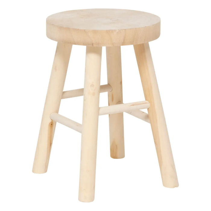 Tabouret "Nyar" paulownia beige D28x41cm