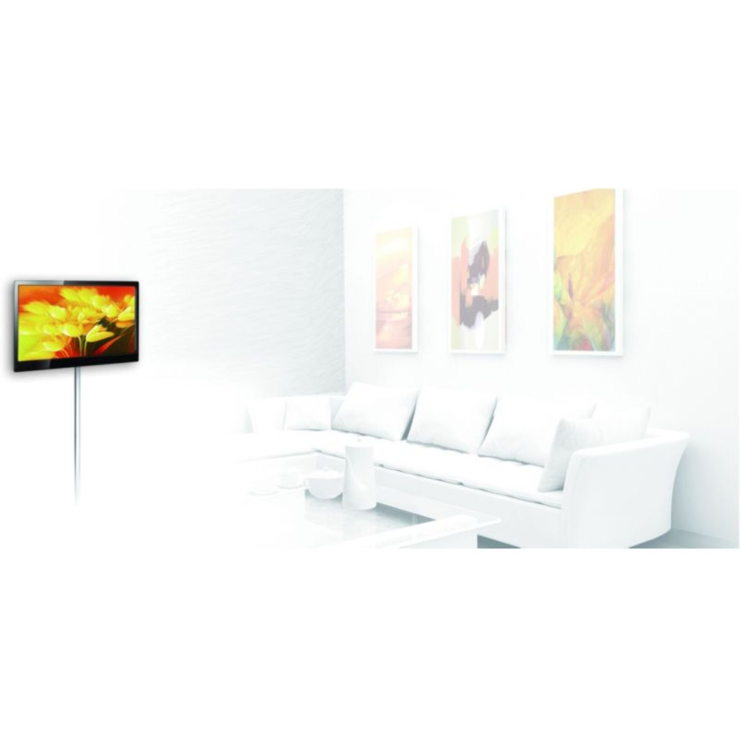 Cache câble TV ESSENTIELB Alu eclipe blanc 1.1m