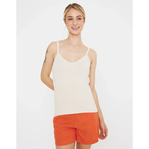 Camiseta Tirantes Básica Beige - Elna