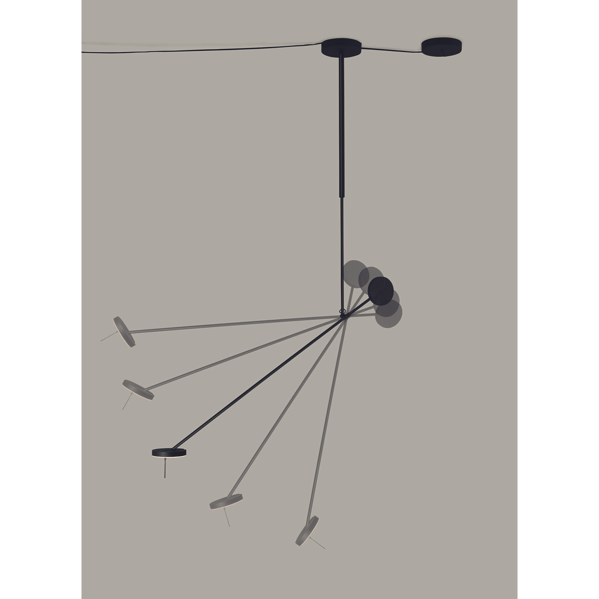 LEDS C4 Colgante Invisible Single Adjustable LED 12.2 Blanco cálido - 2700K PHASE CUT Negro 551lm