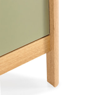 Mesita de noche Nassau 2 cajones efecto Roble/Verde